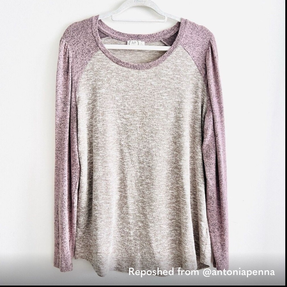 EUC Maurices 24/7 Pink Puff Sleeve Baseball Tee - Picture 13 of 13